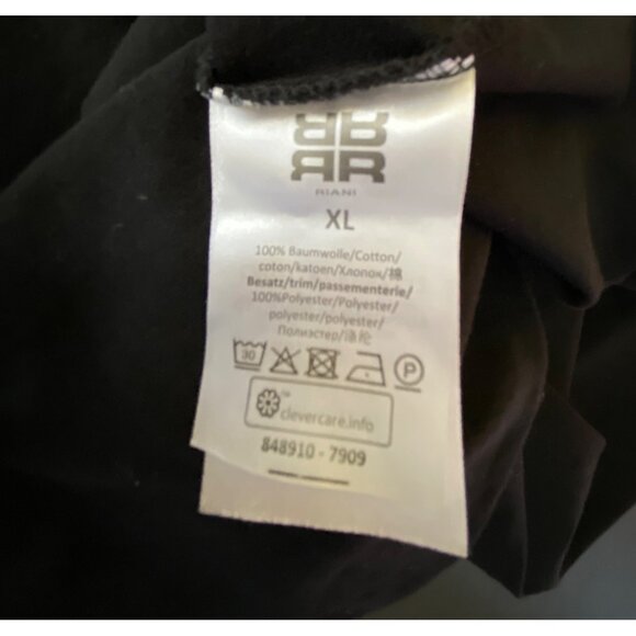 Riani Black T-Shirt Colorful‎ Floral Sleeves & Graphic Detail XL Festive Casual - Picture 6 of 7